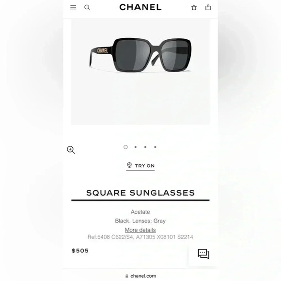 ❤️ Authentic Chanel Square Sunglasses C622/S4 ❤️ - Picture 1 of 13